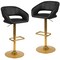 Emma and Oliver Modern Vinyl Adjustable Height Barstool with Horizontal Stitch Back, Set of 2